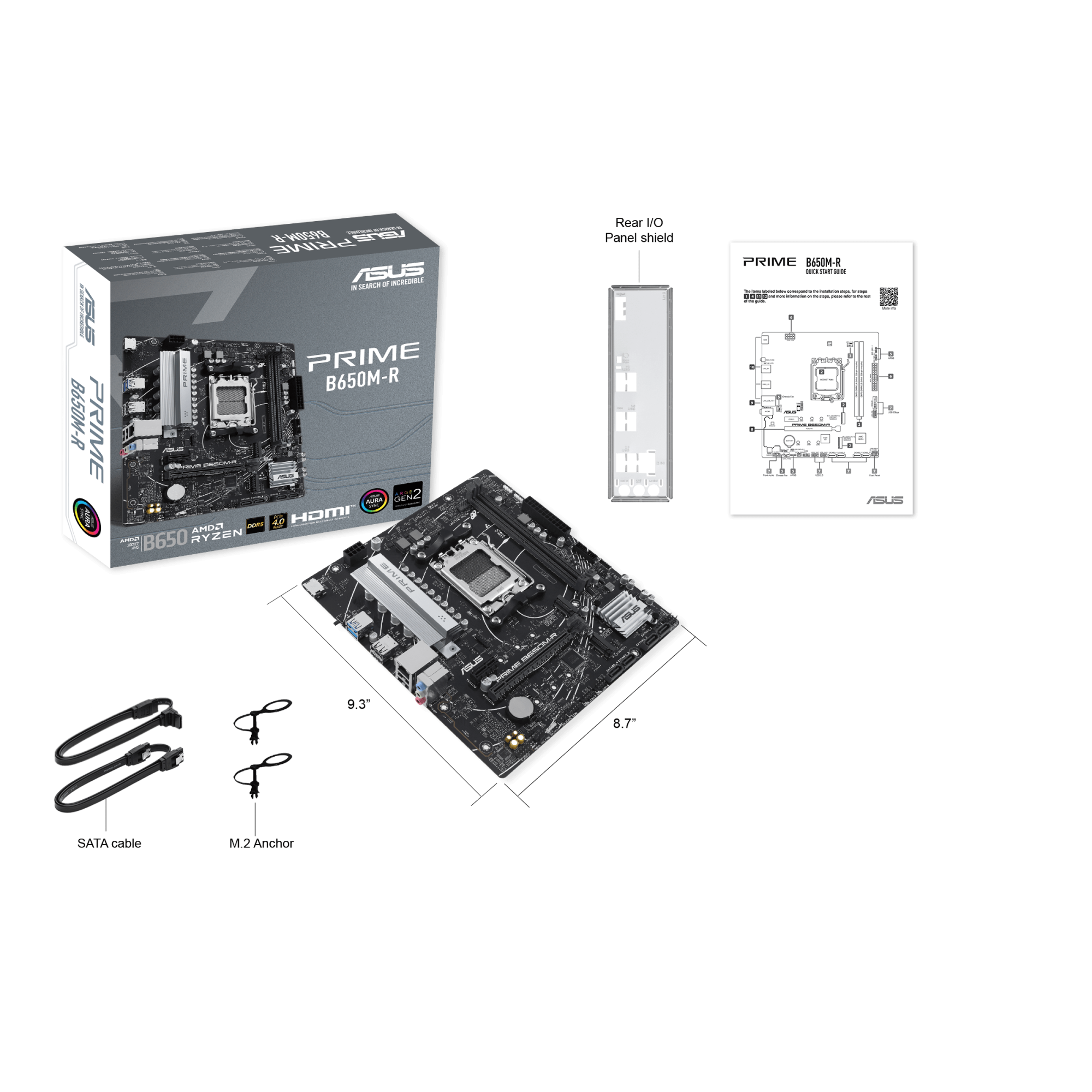 Материнская плата ASUS PRIME B650M-R AM5 2xDDR5 4xSATA3 RAID 2xM.2 HDMI mATX
