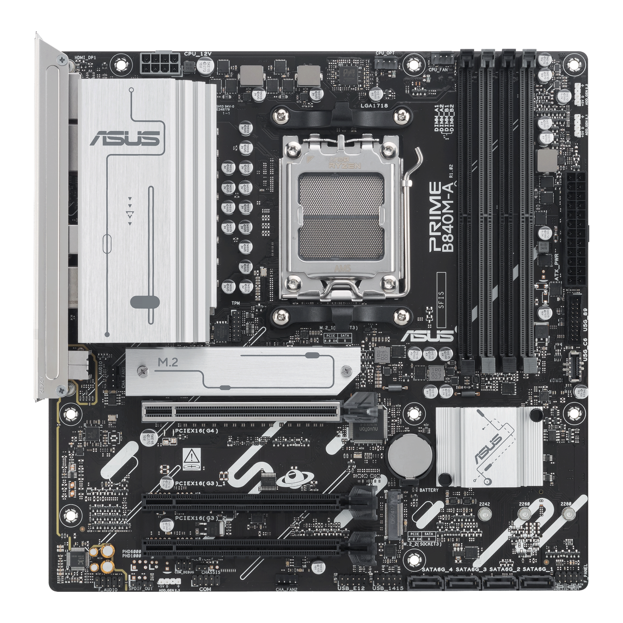 Материнская плата ASUS PRIME B840M-A-CSM AM5 4xDDR5 4xSATA 3xM.2 HDMI 2xDP mATX
