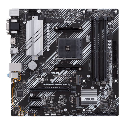 Материнская плата ASUS PRIME B550M-A  AM4 4xDDR4 4xSATA3 RAID 2xM.2 DVI-D D-Sub HDMI mATX