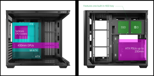 Корпус AOC CG455B 4F ATX/M-ATX/ITX 2xUSB3.0 1xType-C 1xAudio/Mic Черный AOC-CG455-BF4V1R0W2-G