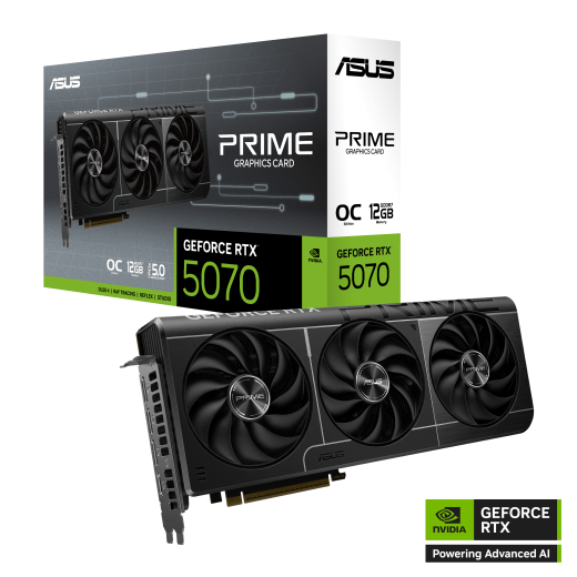 Видеокарта ASUS GeForce RTX5070 12Gb PRIME OC Edition GDDR7 192-bit 1xHDMI 3xDP PRIME-RTX5070-O12G