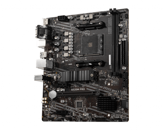 Материнская плата MSI A520M PRO AM4 2xDDR4 4xSATA3 RAID M.2 VGA HDMI DP ARGB header mATX