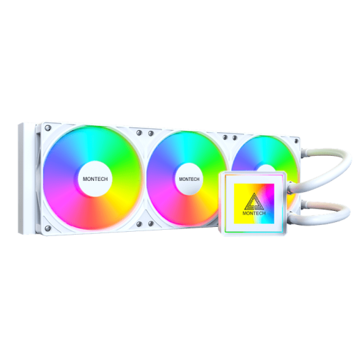 Водяное охлаждение для CPU Montech PureFlow ARGB 360 (W) TDP 320W 3x120 115x-1851/AM4/AM5 White