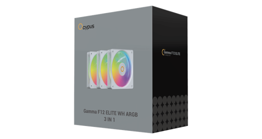 Вентилятор для корпуса Ocypus Gamma F12 Elite WH ARGB 3-IN-1 3x(120x120x25mm) 600-1800RPM Белый