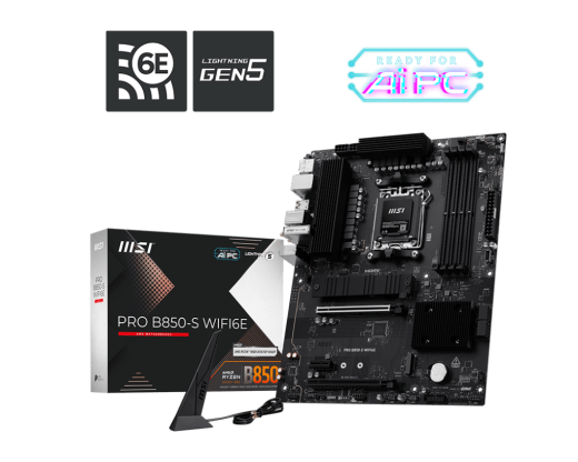 Материнская плата MSI PRO B850-S WIFI6E AM5 4xDDR5 4xSATA RAID 2xM.2 HDMI DP Type-C ATX