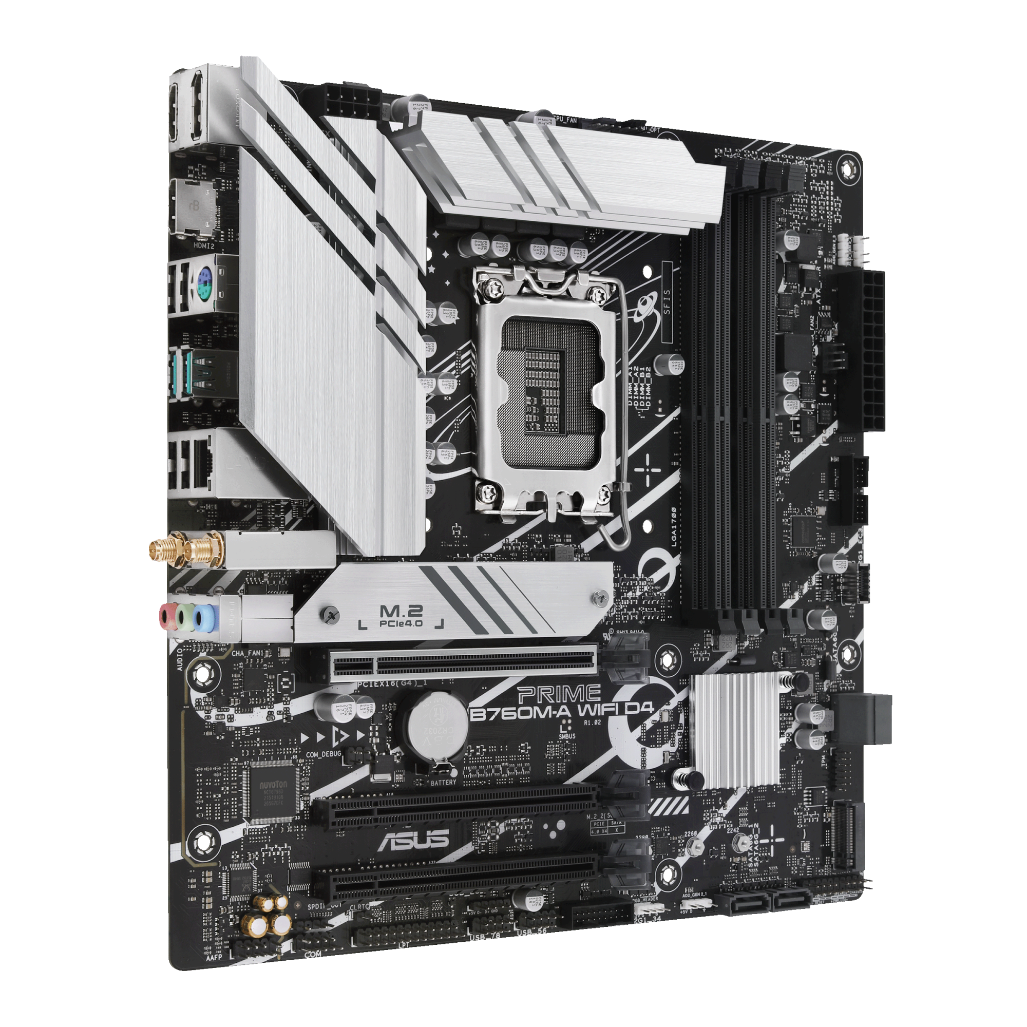 Материнская плата ASUS PRIME B760M-A WIFI D4, LGA1700 4xDDR4 4xSATA3 2xM.2 RAID 2xHDMI DP mATX