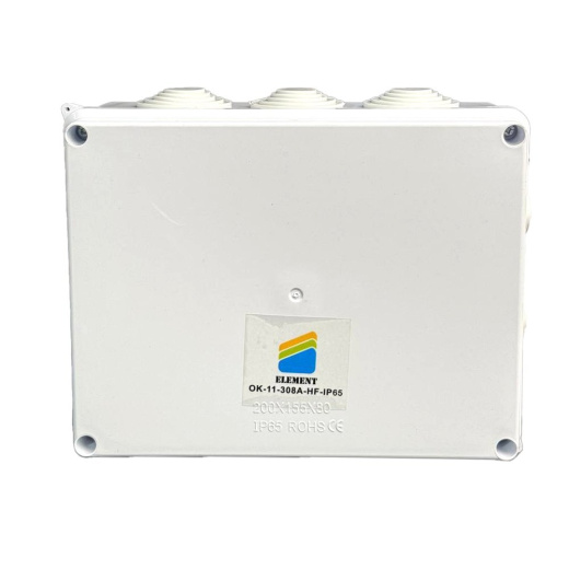 Коробка распределительная для открытого монтажа ELEMENT ОК-11-308А-HF-IP65