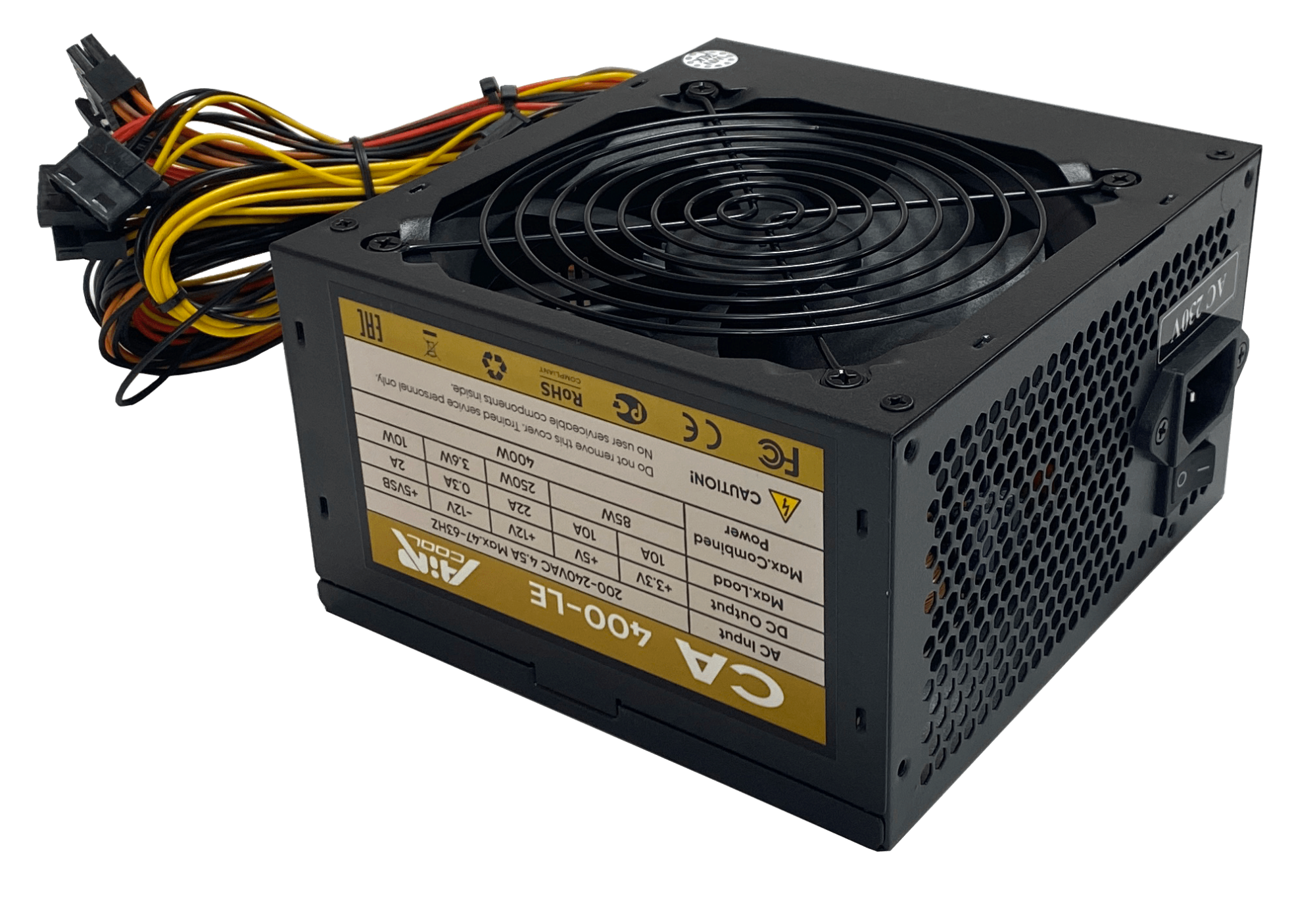 Блок Питания AiR-Cool  400W, Non Modular, ATX, КПД 85%, Fan 120mm, Черный, CA400-LE NMD