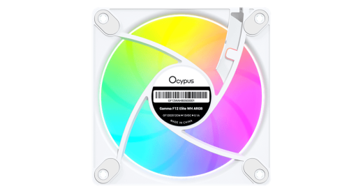 Вентилятор для корпуса Ocypus Gamma F12 Elite WH ARGB REVERSE BLADE 3-IN-1 3x(120x120x25mm) Белый