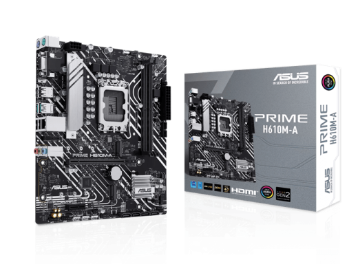 Материнская плата ASUS PRIME H610M-A R2.0, LGA1700 H610 2xDDR5 4xSATA3 2xM.2 D-Sub HDMI DP mATX