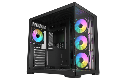 Корпус AOC CG395B 4F ATX/M-ATX/ITX 2xUSB3.0 1xType-C 1xAudio/Mic Черный AOC-CG395-BF4V2R0T2-G