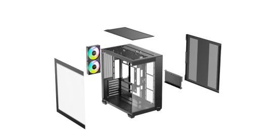 Корпус Ocypus Delta C74 BK ARGB ATX/MATX/ITX, USB3.0x2, Type C, Черный, Delta-C74-BKD200XX-GL