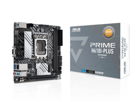 Материнская плата ASUS PRIME H610I-PLUS-CSM, LGA1700 H610 2xDDR5 4xSATA3 1xM2 D-Sub HDMI DP mITX